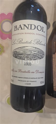 Provence Bandol La Bastide Blanche 2003