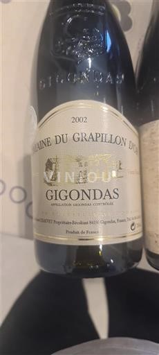 Vine Rouge sec Domaine Grapillon d'Or 2002 Frankrig Rhône-dalen Gigondas AOC