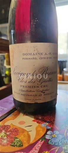 Borgoña Savigny-lès-Beaune Premier Cru Domaine A.F. Gros Clos des Guettes 1996