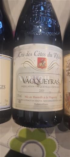 Vallée du Rhône Vacqueyras Cave des Coteaux du Rhône 2003