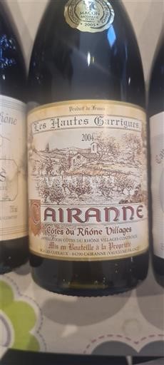 Rhônedalen Cairanne Les Hautes Garrigues 2004