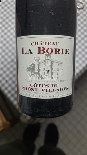 Rượu vang Rouge sec Valpierre Château La Borie 2020 Pháp Thung lũng Rhône Côtes-du-rhône-villages AOC