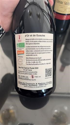 Linguadoca e Rossiglione Cévennes Or et de Gueules Mon P'tit Côté du Poulet 2022