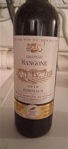 Bordeaux Château Mangone 2010