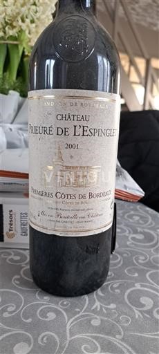 Bordeaux Premières Côtes de Bordeaux Château Prieuré de L'Espingle 2001