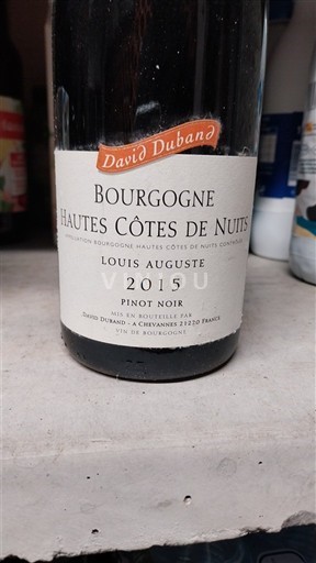 Bourgogne Hautes Côtes de Nuits David Duband Louis Auguste 2015