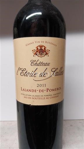 Vina Rouge sec Château L'Étoile de Sales 2011 Francija Bordeaux Lalande-de-Pomerol AOC