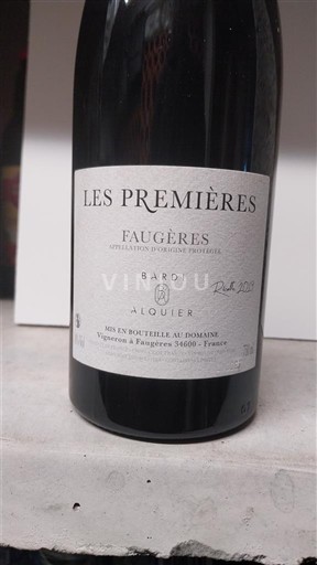 Langvedok Faugères Bardi d'Alquier Les Premières 2019