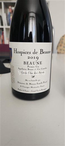 Weine Rouge sec Cuvée Clos des Avaux Hospices de Beaune 2019 Frankreich Burgund Beaune AOC Premier Cru