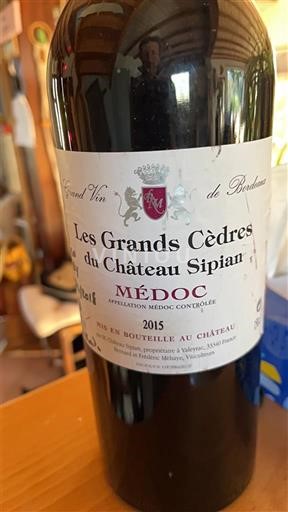 Bordeaux Médoc Château Sipian Les Grands Cèdres 2015
