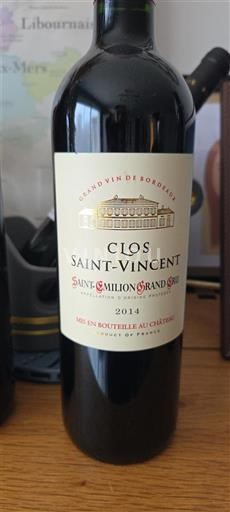 Bordeaux Saint-Émilion Grand Cru Clos Saint-Vincent 2014