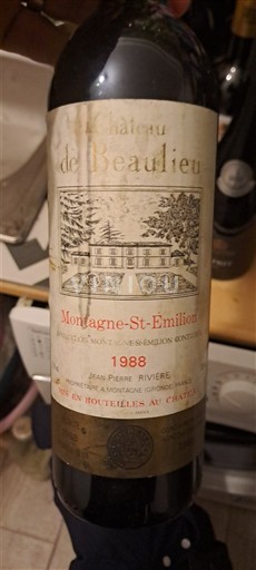 Bordeaux Montagne Saint-Émilion Château Beaulieu 1988