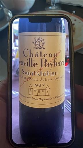 Bordeaux Saint-Julien Grand Cru Château Léoville Poyferré 1987