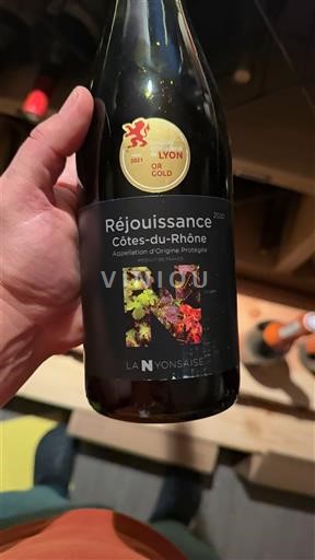 Rhônedalen Côtes du Rhône La Nyonnaise Réjouissance 2020