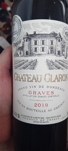 Bordeaux Graves Château Claron 2019