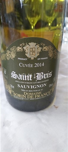 Vine Blanc sec Domaine Sorin de France 2014 Frankrig Bourgogne Saint-Bris AOC