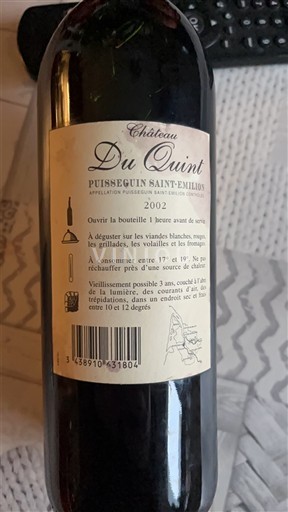 Burdeos Puisseguin-saint-émilion Château Quint 2002