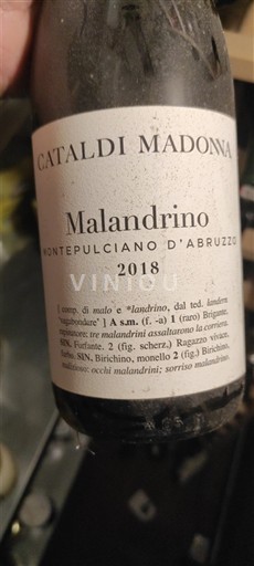 Abruci Montepulciano d'Abruzzo Cataldi Madonna Malandrino 2018