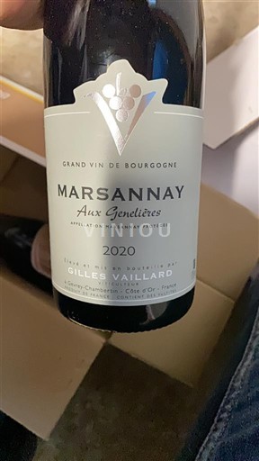 Bourgogne Marsannay Domaine Gilles Vaillard Aux Genetières 2020