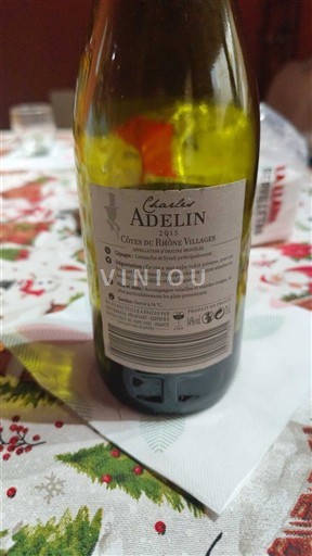 Víno Rouge sec Charles Adelin 2015 Francie Údolí Rhôny Côtes-du-Rhône-villages AOC