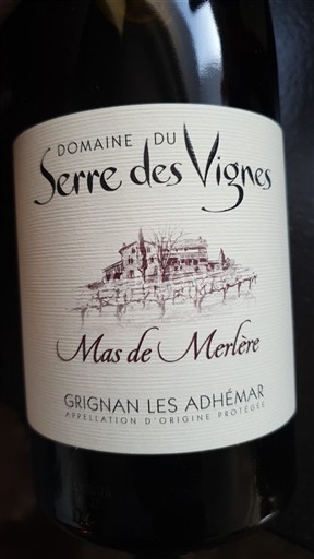 Valle del Rodano Grignan-les-adhémar Domaine Serre des Vignes Mas de Merlère Senza annata
