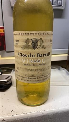 Bordeaux Cérons Clos du Barrail 1978