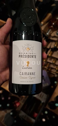 Rhônedalen Cairanne Domaine La Présidente Lucrèce Icke årgångsbetecknad