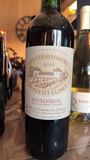 Bordeaux Pomerol Feytit Clinet Les Colombiers 2018