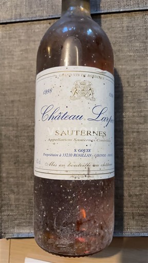 Vinos Blanc liquoreux Château Lafon 1998 Francia Burdeos Sauternes AOC