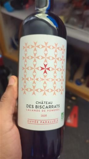 Vina Rouge sec Cuvée Parallèle Château S Biscarrats 2020 Francija Bordeaux Lalande-de-Pomerol AOC