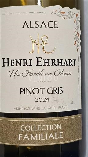 Alsace Henri Ehrhart Pinot gris Collection Familiale 2024