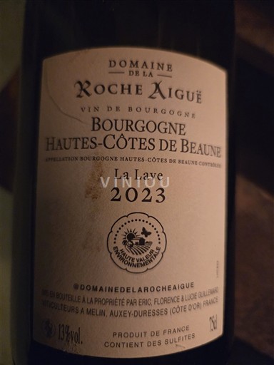 Borgoña No especificado Domaine La Roche Aiguë La Lave 2023