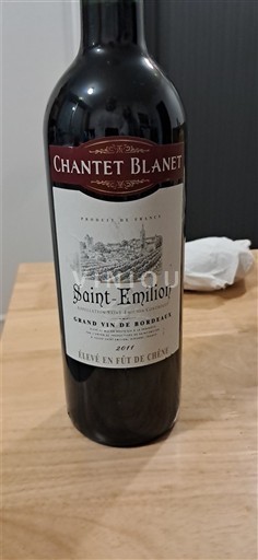 Bordeaux Saint-Émilion Chantet Blanet 2011