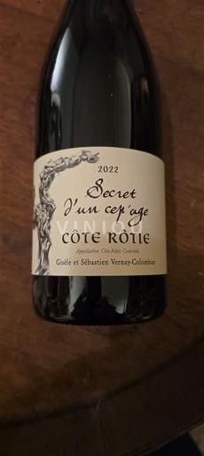 Rượu vang Rouge sec Secret d'un cep'age Gisèle et Sébastien Vernay-Colombier 2022 Pháp Thung lũng Rhône Côte-rôtie AOC