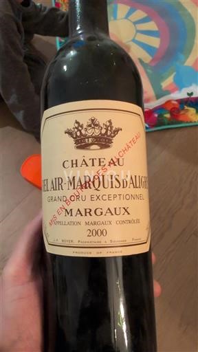 Bordeaux Margaux Château Bel Air Marquis d'Aligre Grand Cru Exceptionnel 2000