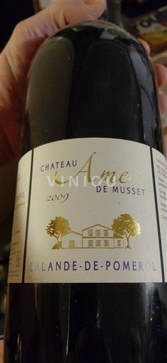 Vina Rouge sec Château Ame de Musset 2009 Francija Bordeaux Lalande-de-Pomerol AOC