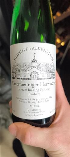 Mosel Moselle Hofgut Falkenstein Niedermenniger Herrenberg Riesling Spätlese Feinherb 2022