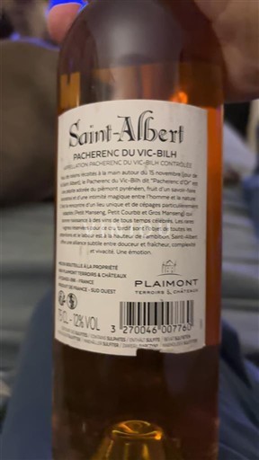 Sydväst Pacherenc-du-vic-bilh Saint-Albert 2017