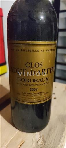 Bordeaux Clos Cadet d'Arthuys 2007