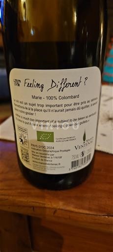 Languedoc in Roussillon Pays d'Oc Domaine Ventenac Feeling Different ? Marie - 100% Colombard 2024
