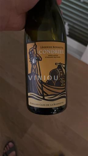 Vallée du Rhône Condrieu Domaine Clos de la Bonnette Légende Bonnette 2018