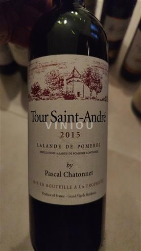 Vina Rouge sec Tour Saint-André 2015 Francija Bordeaux Lalande-de-Pomerol AOC