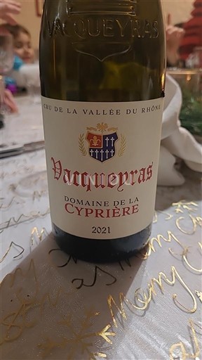 Vallée du Rhône Vacqueyras Domaine La Cyprière 2021