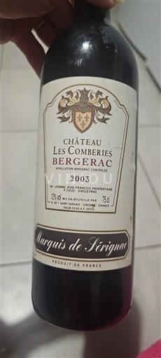 Sudoeste Bergerac Château Les Comberies Marquis de Sérignac 2003