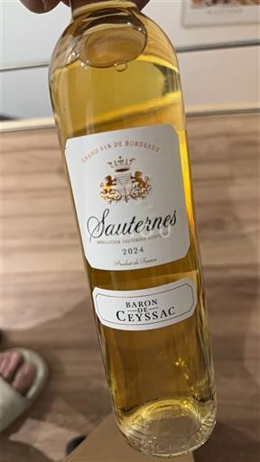 Vins Sauternes Baron de Ceyssac - 2024 - Avis, conseil, vieillissement et  prix.