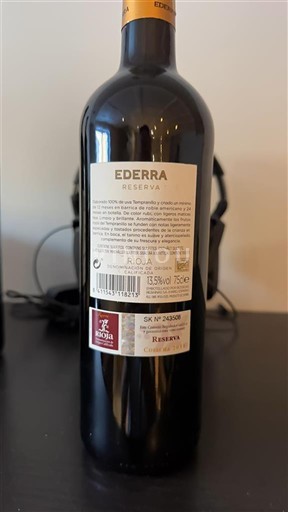 La Rioja Rioja Ederra Reserva 2011