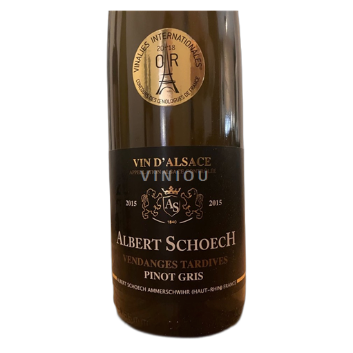 Alsace Pinot Grigio Vendanges Tardives Albert Schoech 2015