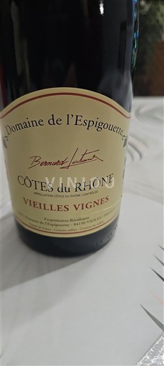 Rhônedalen Côtes du Rhône Domaine L'Espigouette Vieilles Vignes 2017