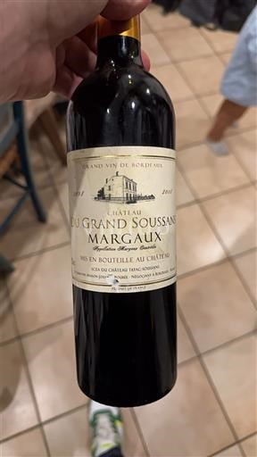 Bordeaux Margaux Château Grand Soussans 2018