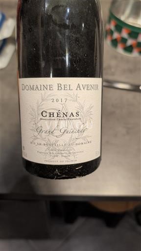 Beaujolais Chénas Domaine Bel Avenir Grand Guinchay 2017